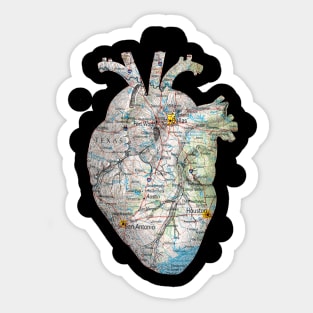 Texas Heart Sticker